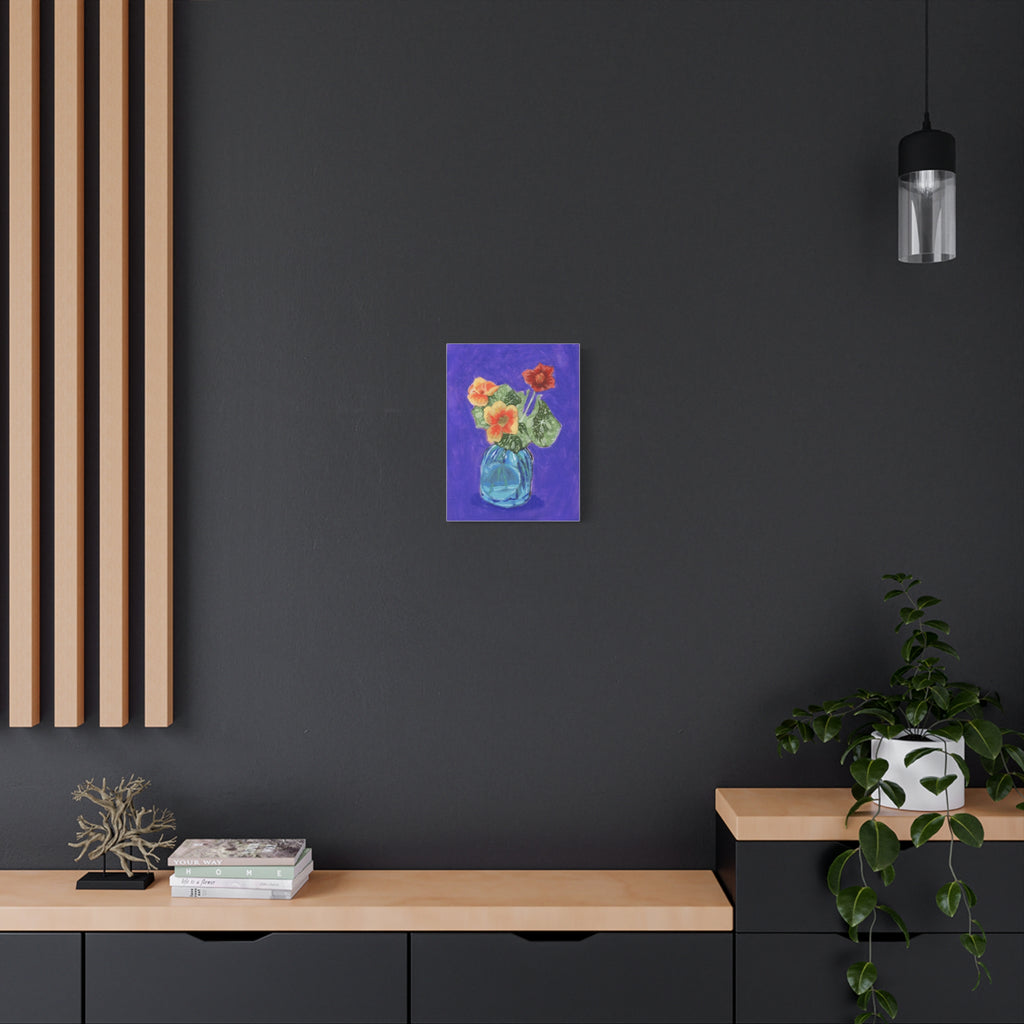 Nasturtium Floral Canvas Wall Art — Matte Stretched 1.25"