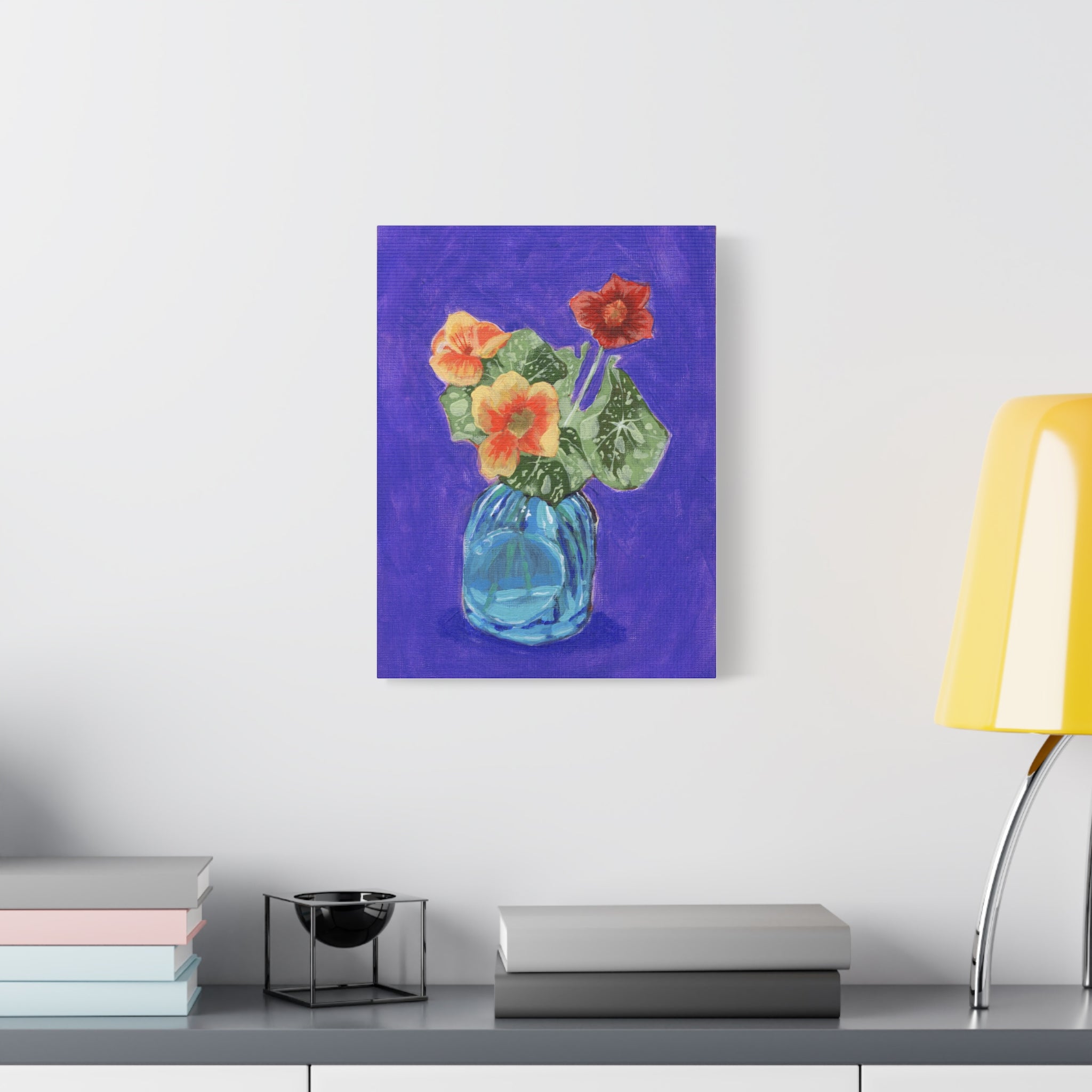 Nasturtium Floral Canvas Wall Art — Matte Stretched 1.25"