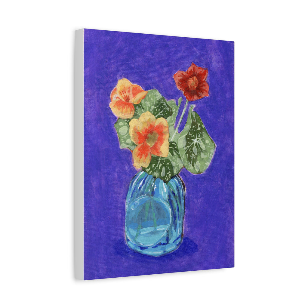 Nasturtium Floral Canvas Wall Art — Matte Stretched 1.25"