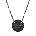 Coder HTML Pendant - Engraved Circle Necklace