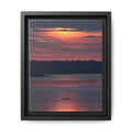Framed Matte Canvas Sunrise Alligator Florida Wetlands